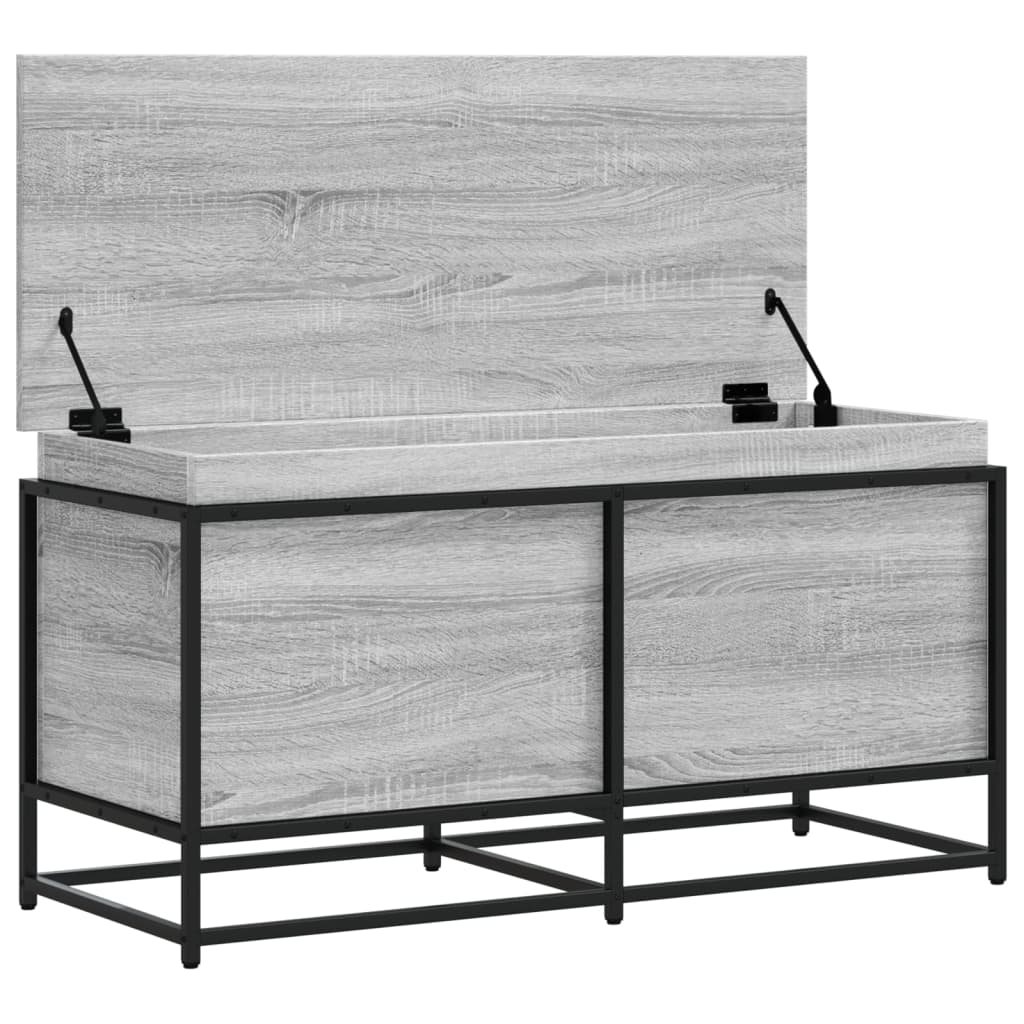 opbevaringsboks m. låg 100x40x51,5 cm konstrueret træ grå eg