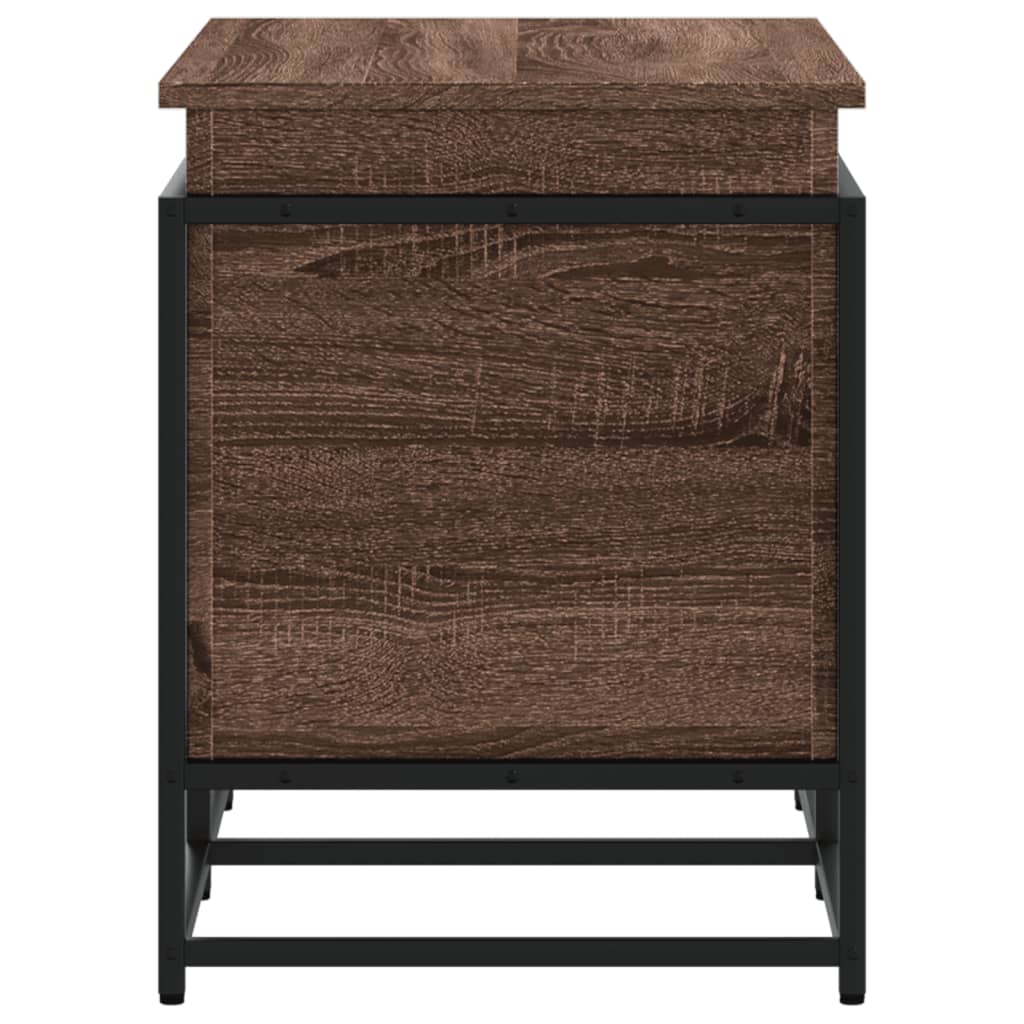 opbevaringsboks med låg 100x40x51,5 cm konstrueret træ brunt eg