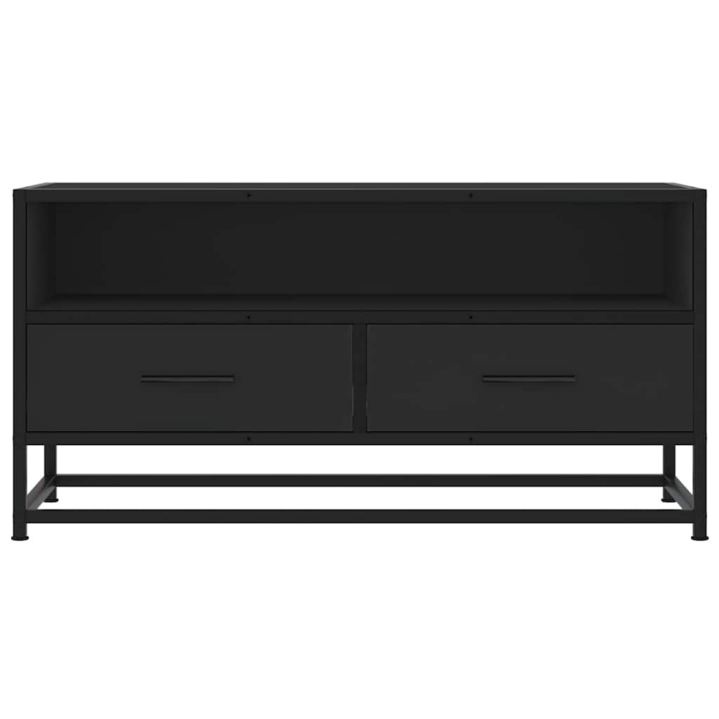 tv-bord 80x34,5x40 cm konstrueret træ og metal sort