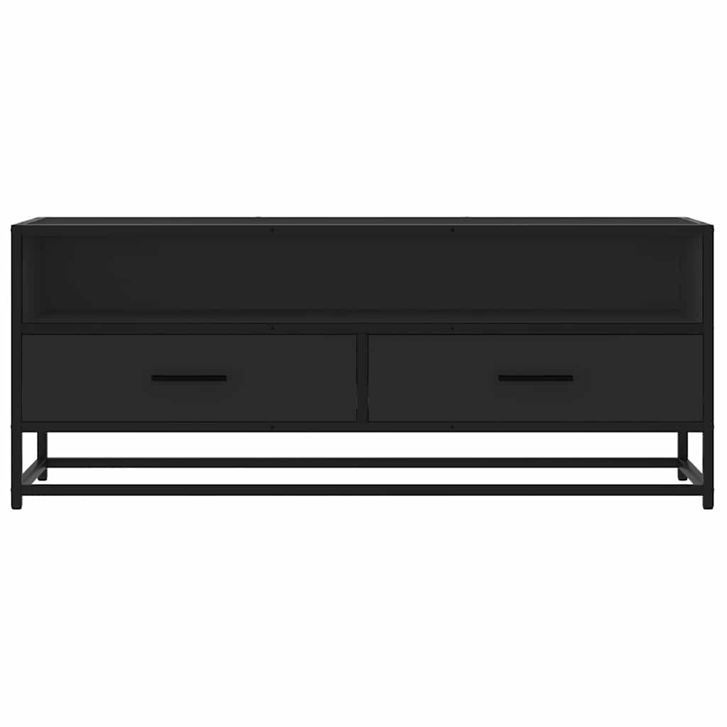 tv-bord 100x34,5x40 cm konstrueret træ og metal sort