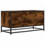 tv-bord 80x34,5x40 cm konstrueret træ metal røget egetræsfarve