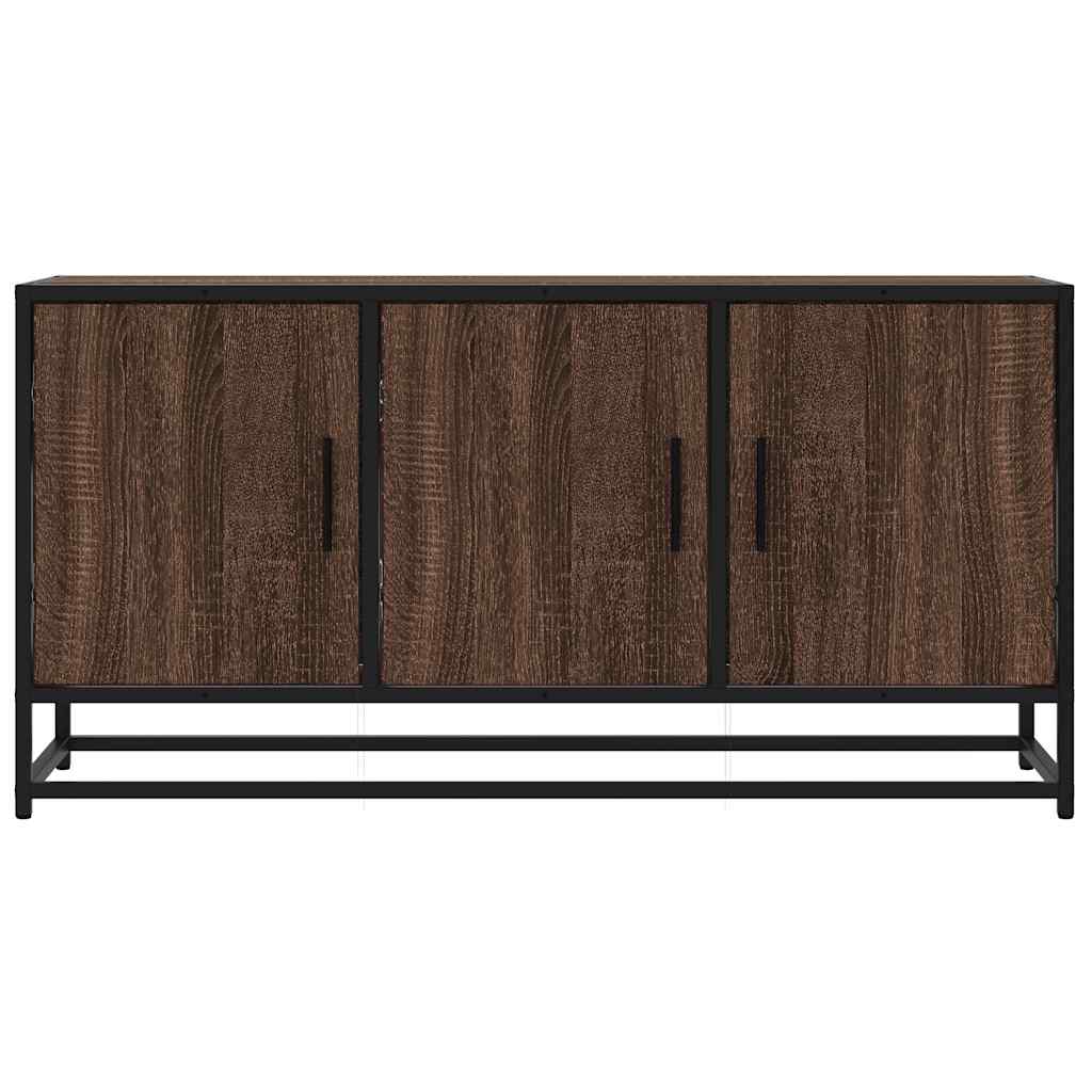 tv-bord 100x35x50 cm konstrueret træ og metal brun egetræsfarve