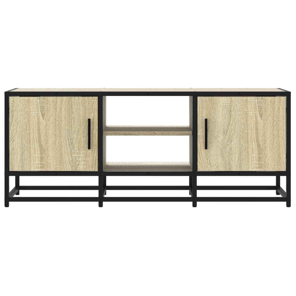 tv-bord 100x35x41 cm konstrueret træ og metal sonoma-eg