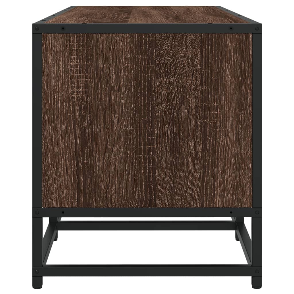tv-bord 100x35x41 cm konstrueret træ og metal brun egetræsfarve