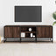 tv-bord 120x35x41 cm konstrueret træ og metal brun egetræsfarve