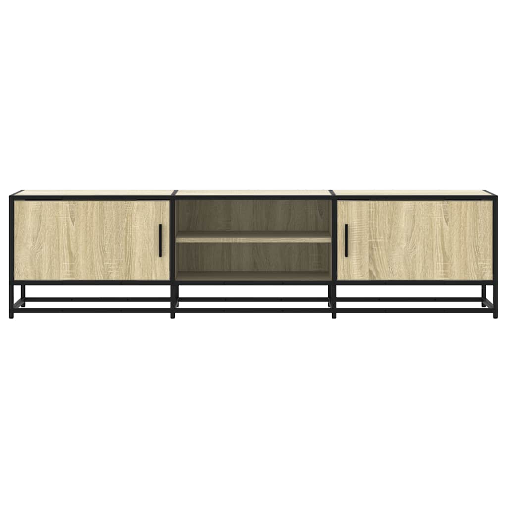tv-bord 160x35x41 cm konstrueret træ og metal sonoma-eg