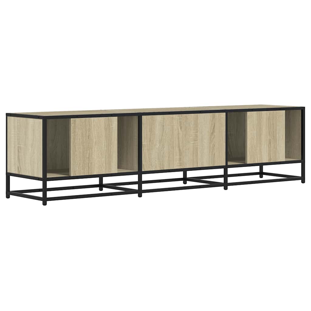 tv-bord 160x35x41 cm konstrueret træ og metal sonoma-eg