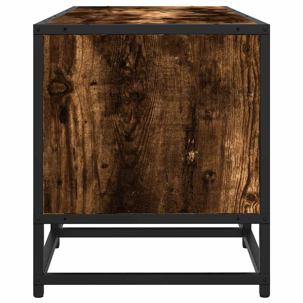tv-bord 160x35x41 cm konstrueret træ metal røget egetræsfarve