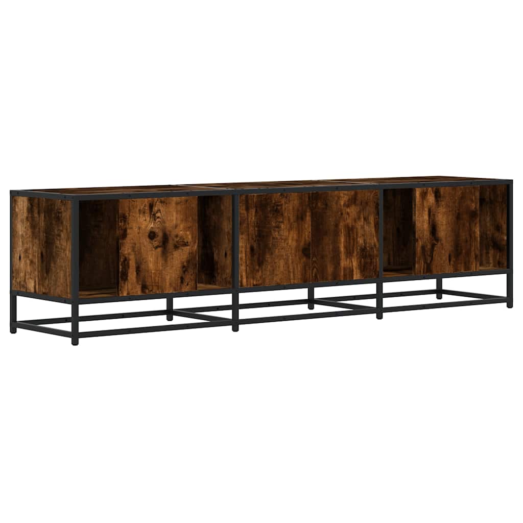tv-bord 160x35x41 cm konstrueret træ metal røget egetræsfarve