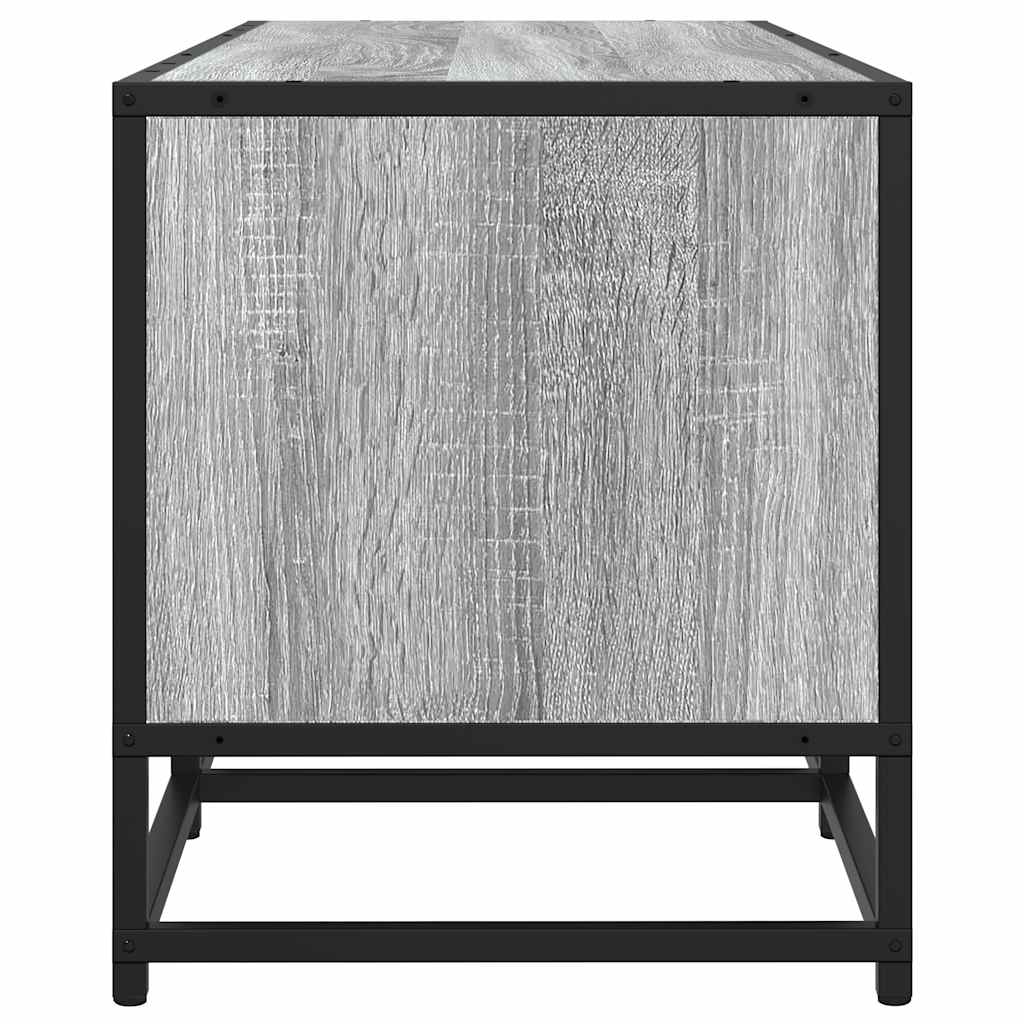 tv-bord 160x35x41 cm konstrueret træ og metal grå sonoma-eg