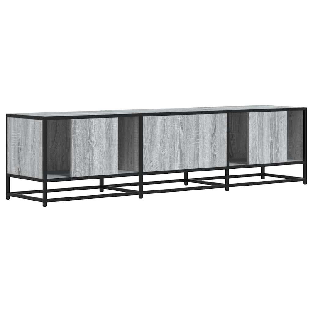 tv-bord 160x35x41 cm konstrueret træ og metal grå sonoma-eg