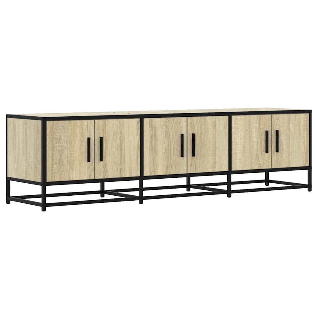 tv-bord 150x35x41 cm konstrueret træ og metal sonoma-eg