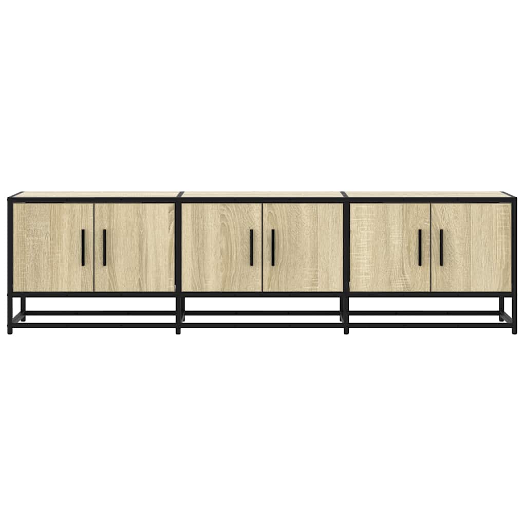 tv-bord 150x35x41 cm konstrueret træ og metal sonoma-eg