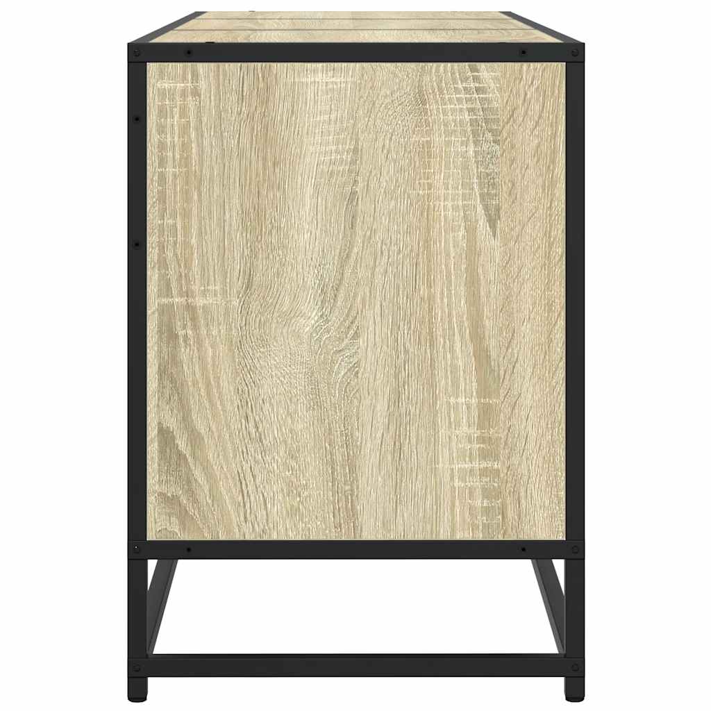 tv-bord 150x35x41 cm konstrueret træ og metal sonoma-eg