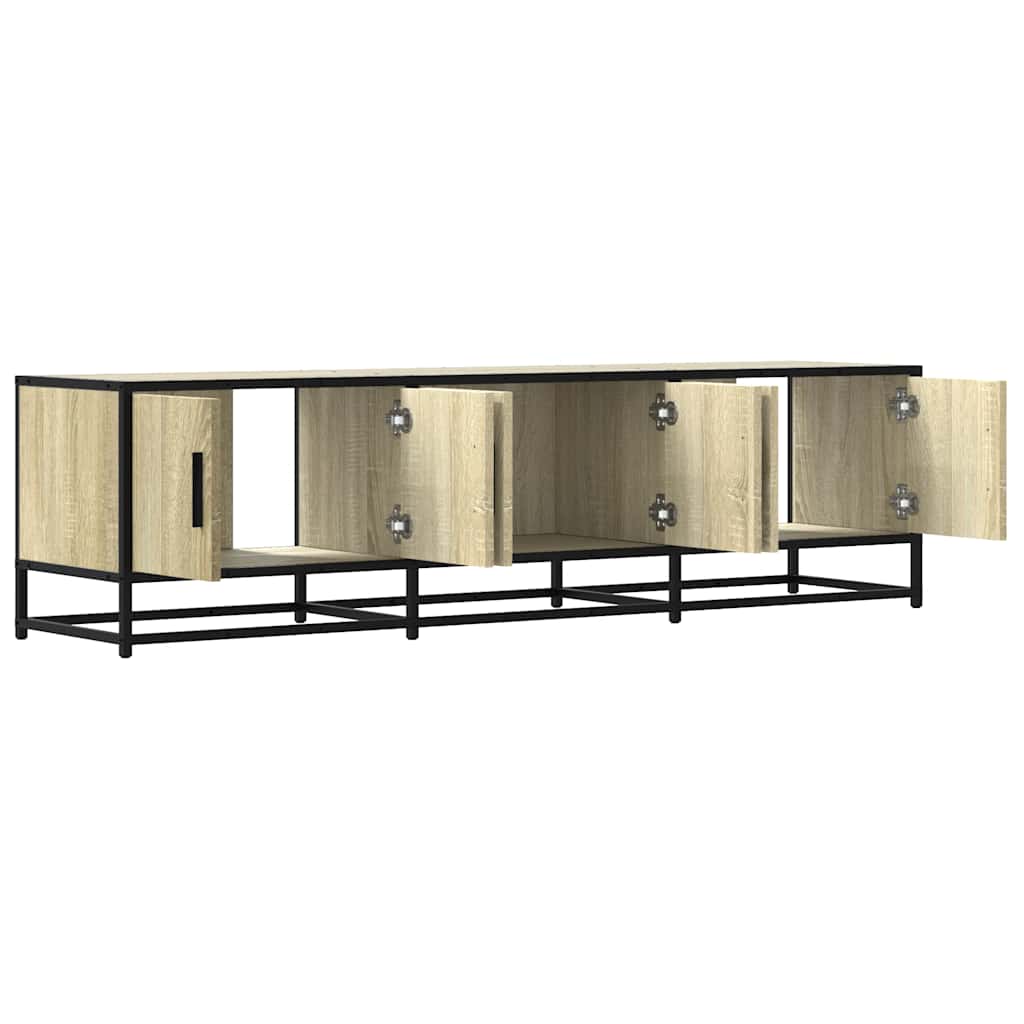 tv-bord 150x35x41 cm konstrueret træ og metal sonoma-eg