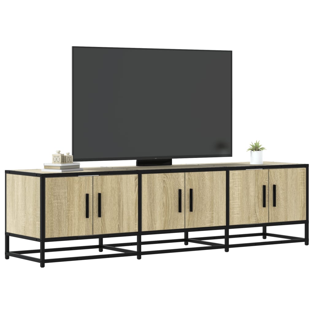 tv-bord 150x35x41 cm konstrueret træ og metal sonoma-eg