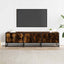 tv-bord 150x35x41 cm konstrueret træ metal røget egetræsfarve