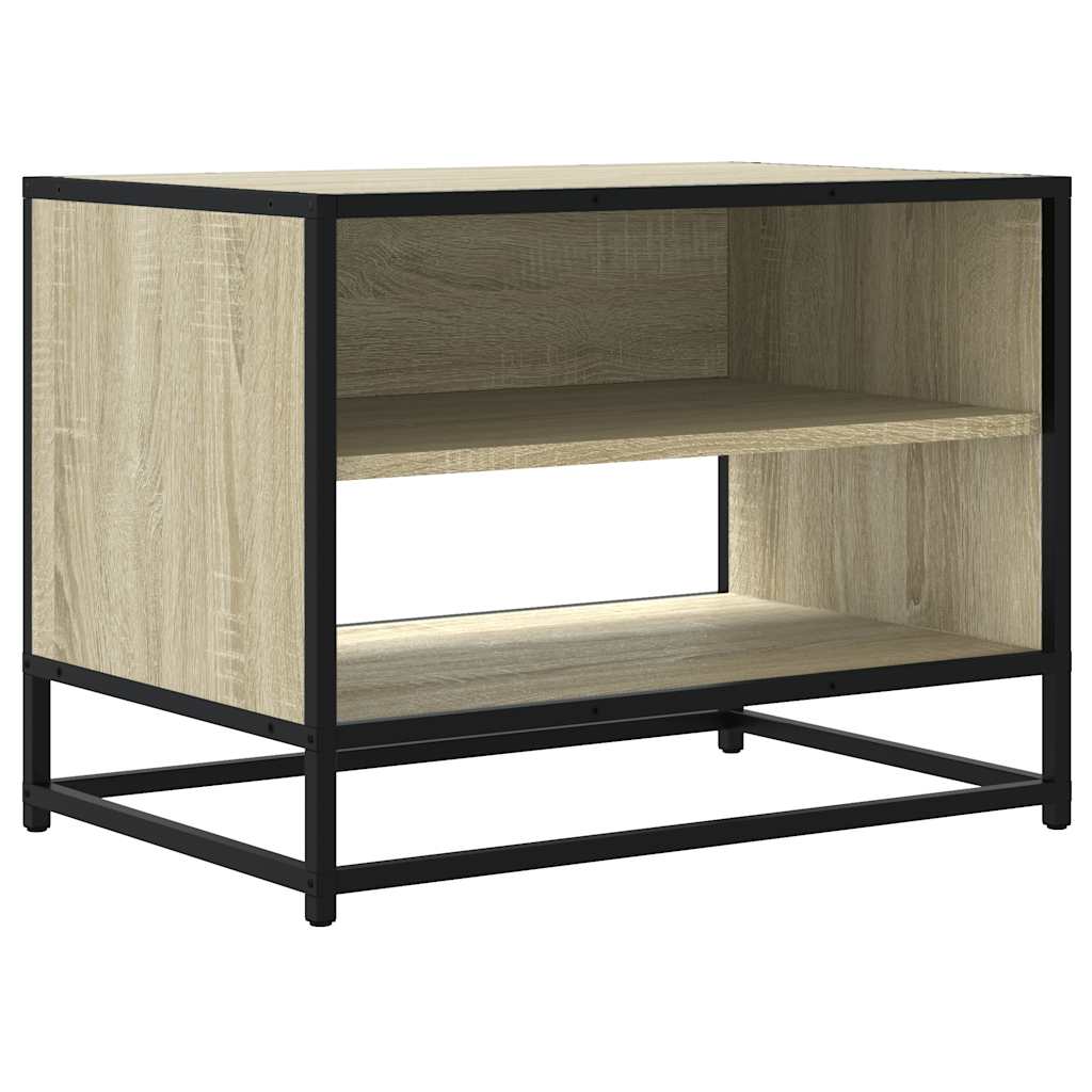 tv-bord 61x40x46 cm konstrueret træ og metal sonoma-eg