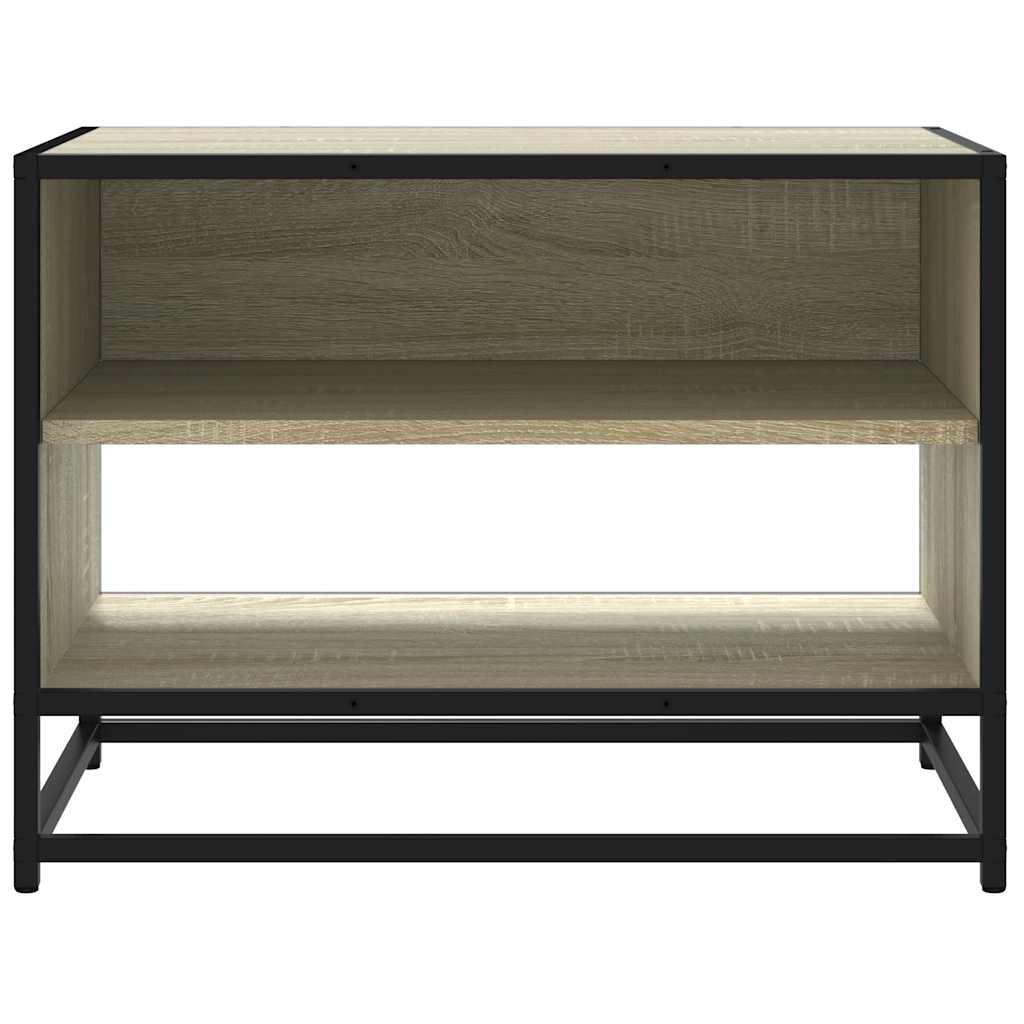 tv-bord 61x40x46 cm konstrueret træ og metal sonoma-eg