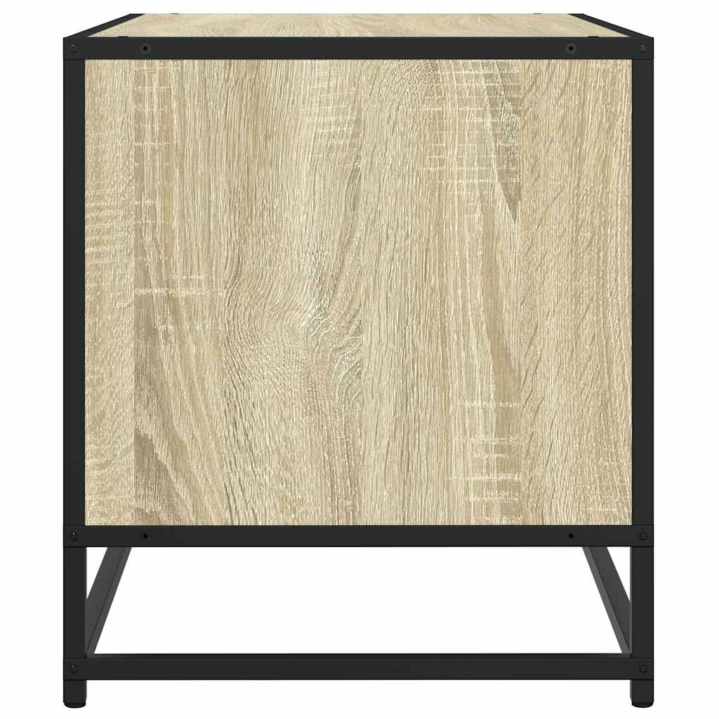 tv-bord 61x40x46 cm konstrueret træ og metal sonoma-eg