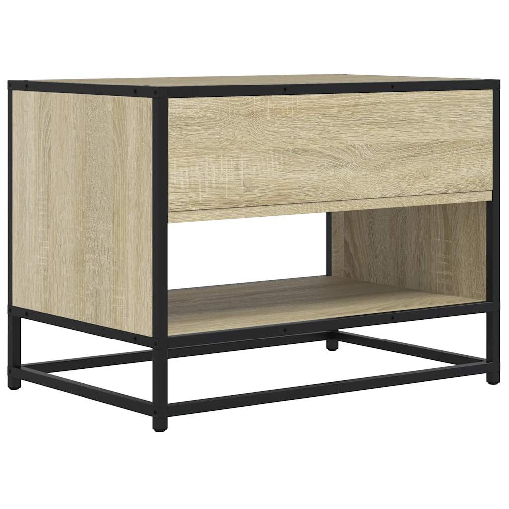 tv-bord 61x40x46 cm konstrueret træ og metal sonoma-eg