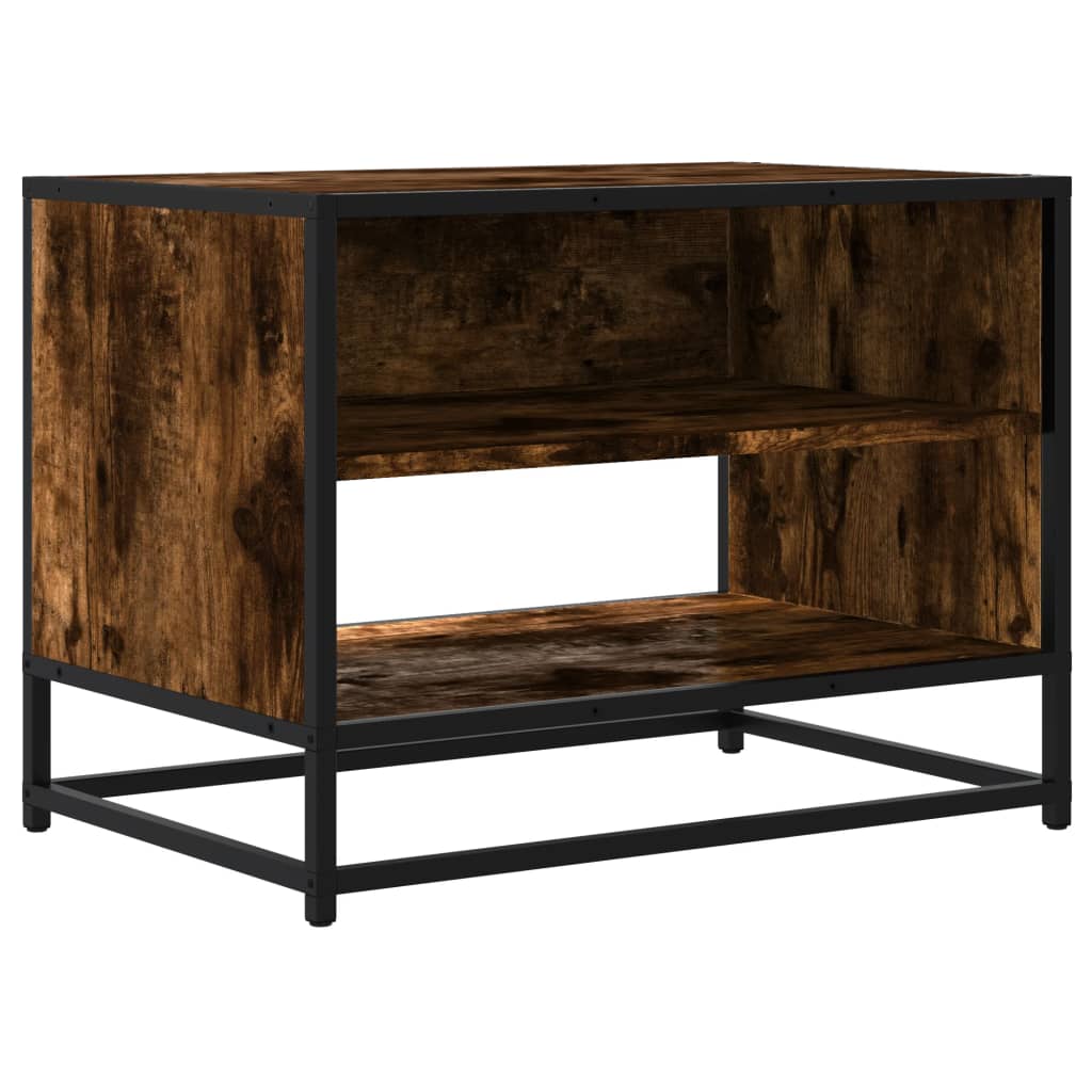 tv-bord 61x40x46 cm konstrueret træ metal røget egetræsfarve