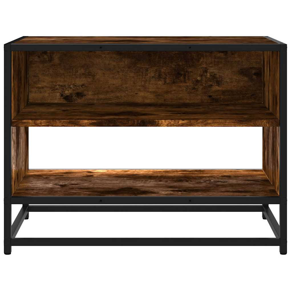 tv-bord 61x40x46 cm konstrueret træ metal røget egetræsfarve
