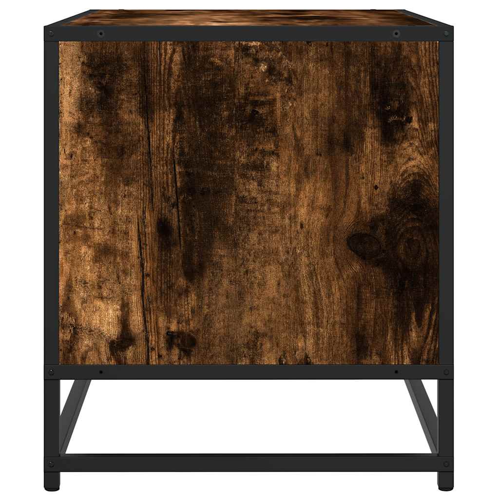 tv-bord 61x40x46 cm konstrueret træ metal røget egetræsfarve