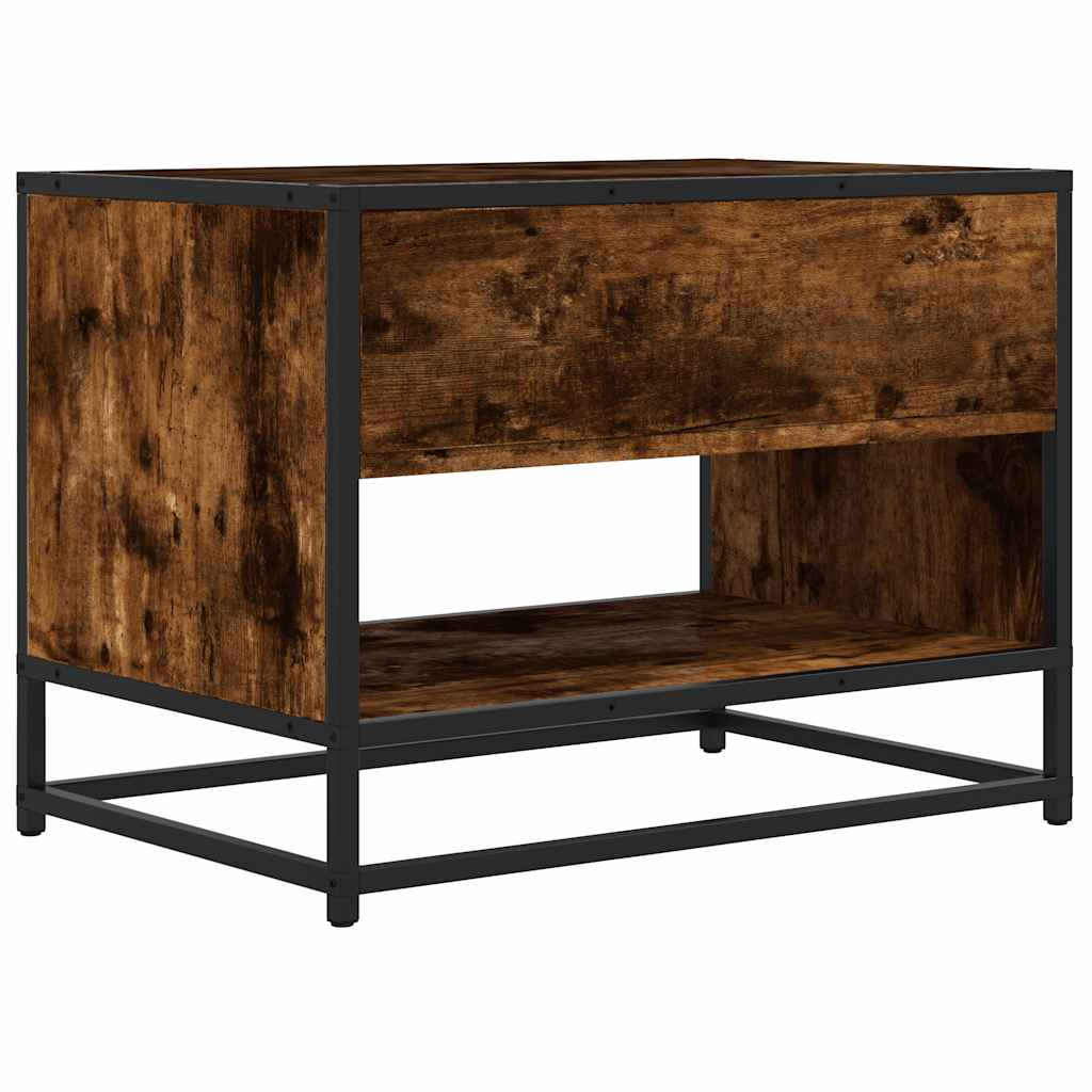 tv-bord 61x40x46 cm konstrueret træ metal røget egetræsfarve