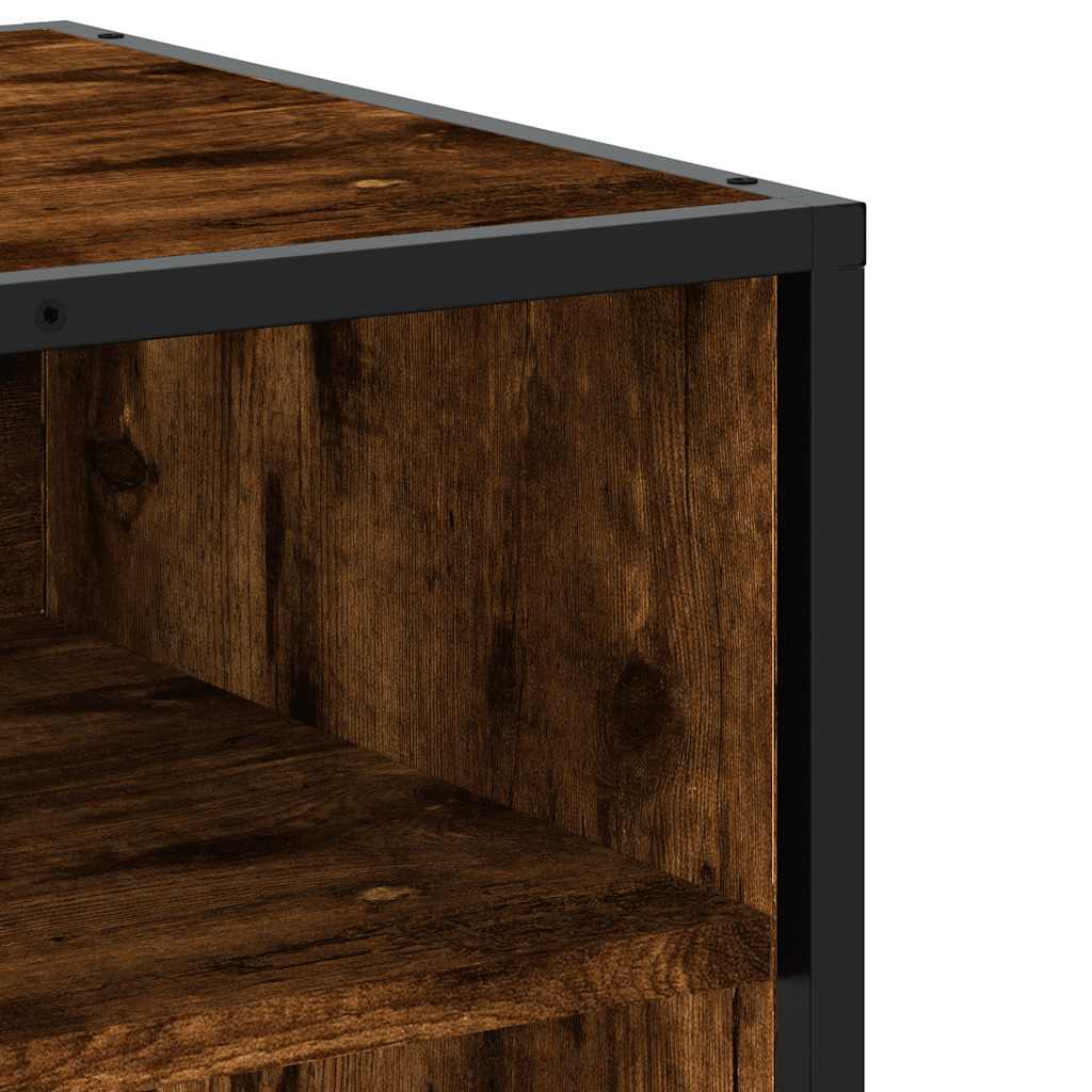 tv-bord 61x40x46 cm konstrueret træ metal røget egetræsfarve