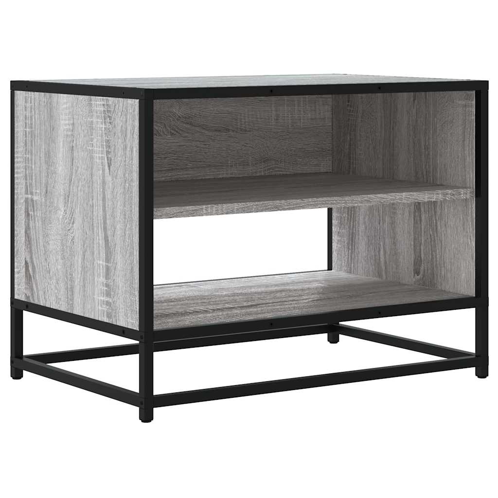 tv-bord 61x40x46 cm konstrueret træ og metal grå sonoma-eg