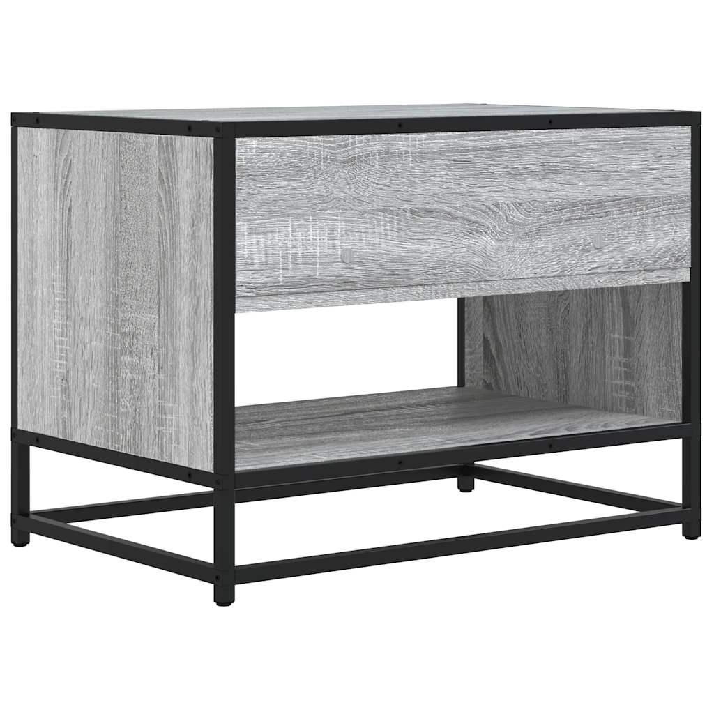 tv-bord 61x40x46 cm konstrueret træ og metal grå sonoma-eg