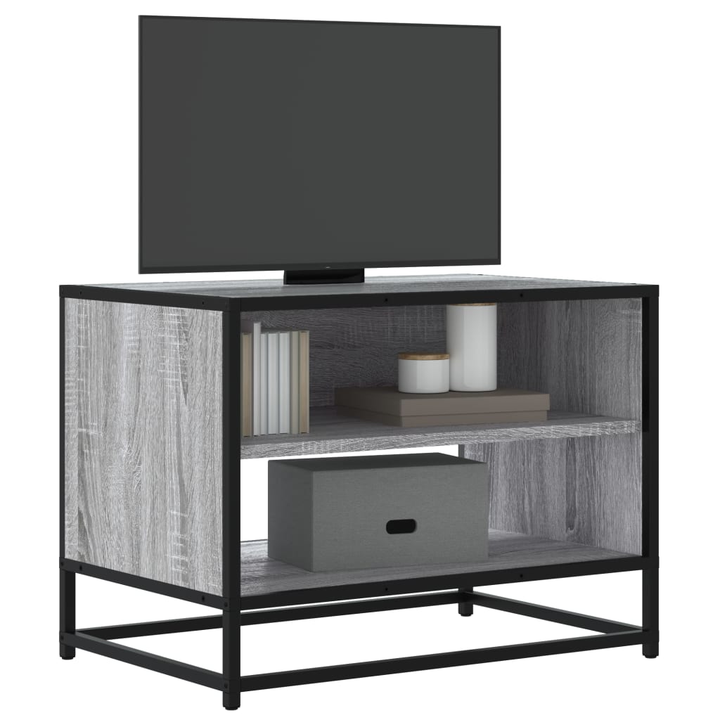tv-bord 61x40x46 cm konstrueret træ og metal grå sonoma-eg