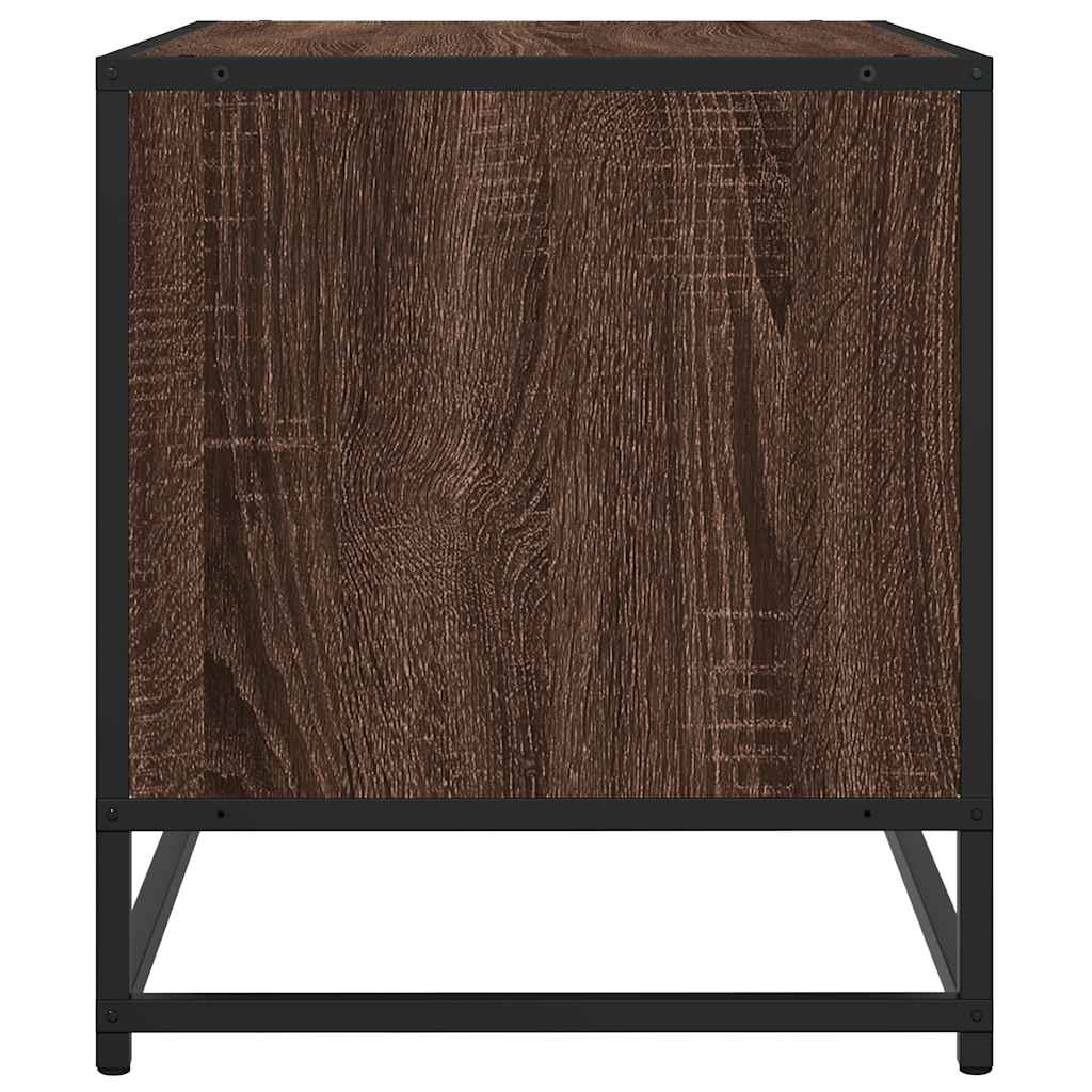 tv-bord 61x40x46 cm konstrueret træ og metal brun egetræsfarve