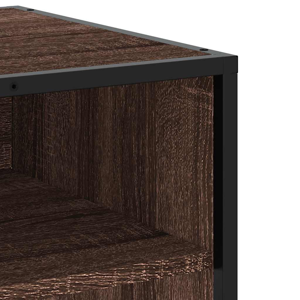 tv-bord 61x40x46 cm konstrueret træ og metal brun egetræsfarve