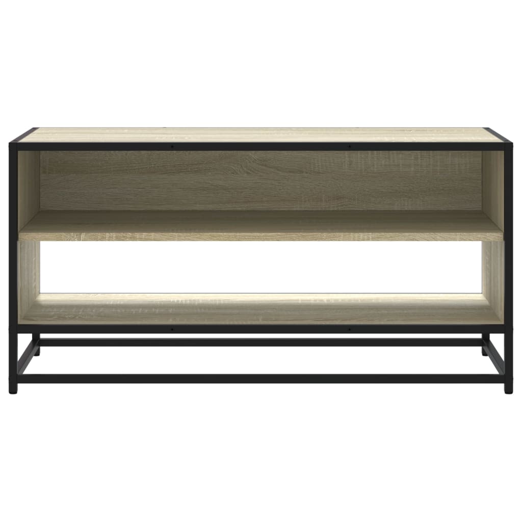 tv-bord 91x40x46 cm konstrueret træ og metal sonoma-eg