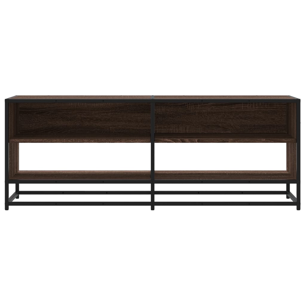 tv-bord 120,5x40x46 cm konstrueret træ metal brun egetræsfarve