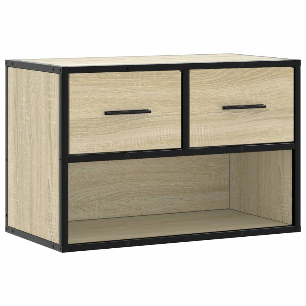 tv-bord 60x31x39,5 cm konstrueret træ og metal sonoma-eg