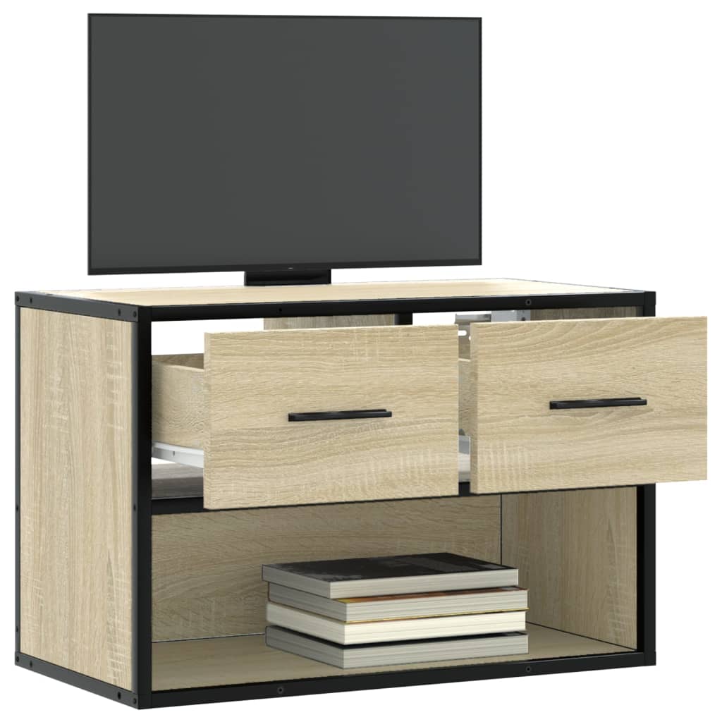 tv-bord 60x31x39,5 cm konstrueret træ og metal sonoma-eg