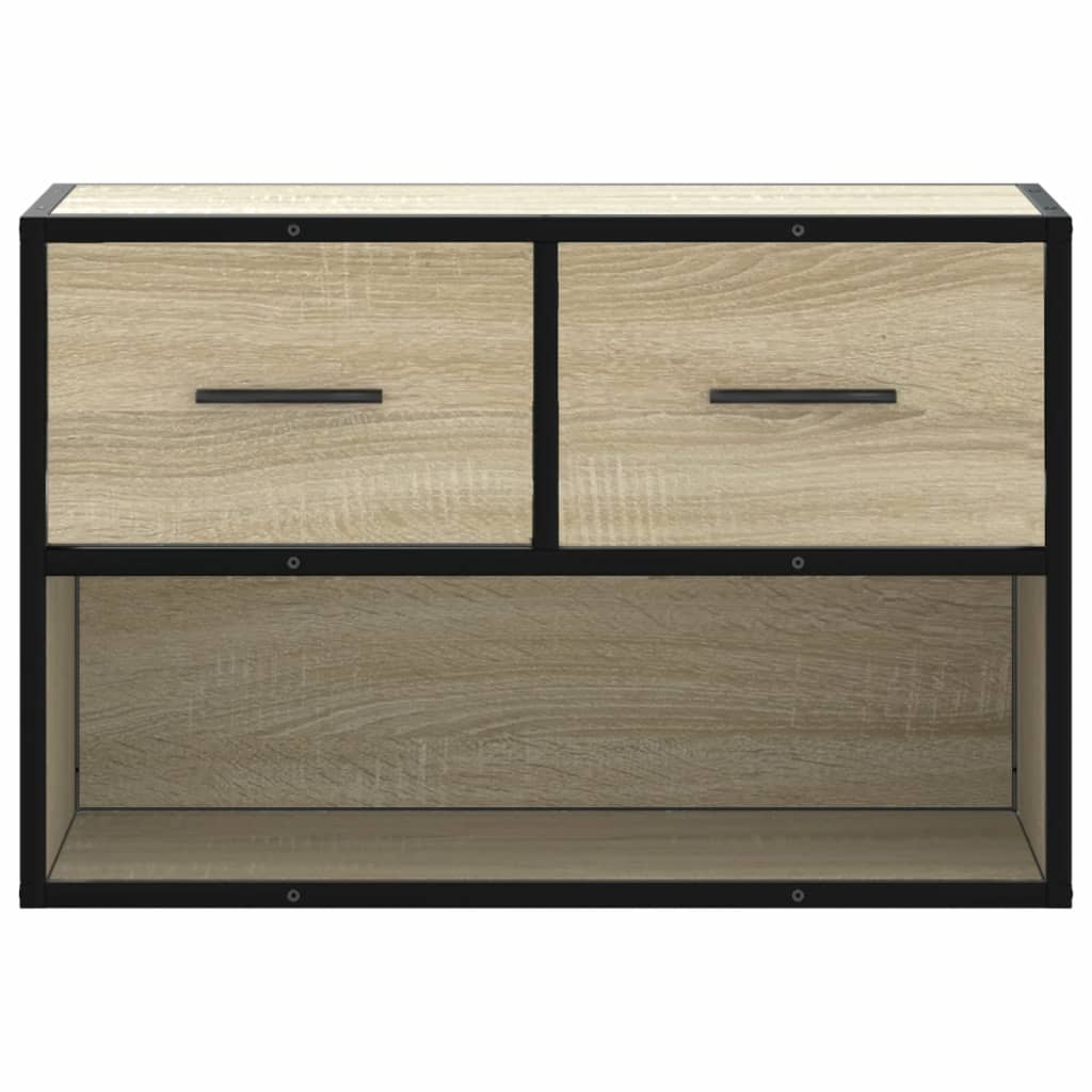 tv-bord 60x31x39,5 cm konstrueret træ og metal sonoma-eg