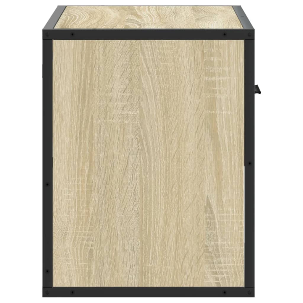 tv-bord 60x31x39,5 cm konstrueret træ og metal sonoma-eg