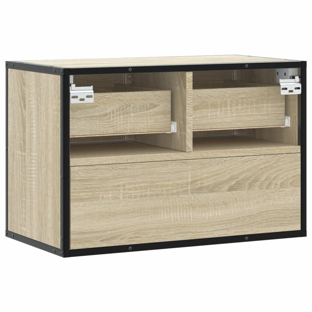 tv-bord 60x31x39,5 cm konstrueret træ og metal sonoma-eg