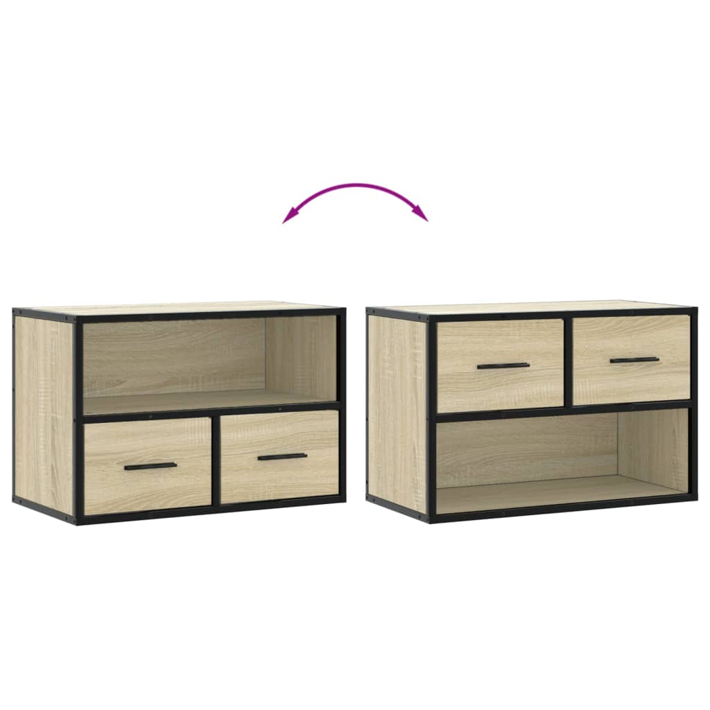 tv-bord 60x31x39,5 cm konstrueret træ og metal sonoma-eg