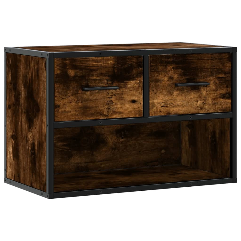 tv-bord 60x31x39,5 cm træ og metal røget egetræsfarve