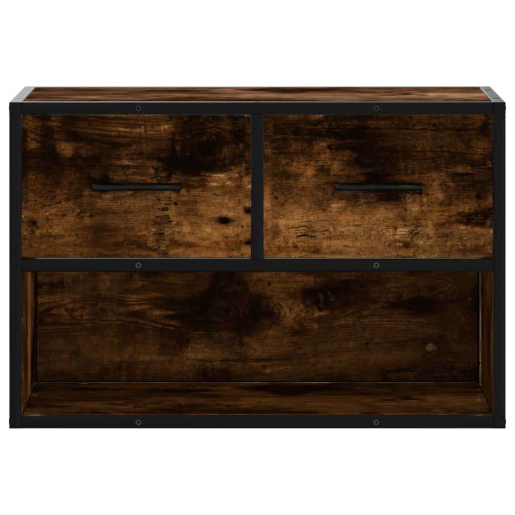 tv-bord 60x31x39,5 cm træ og metal røget egetræsfarve