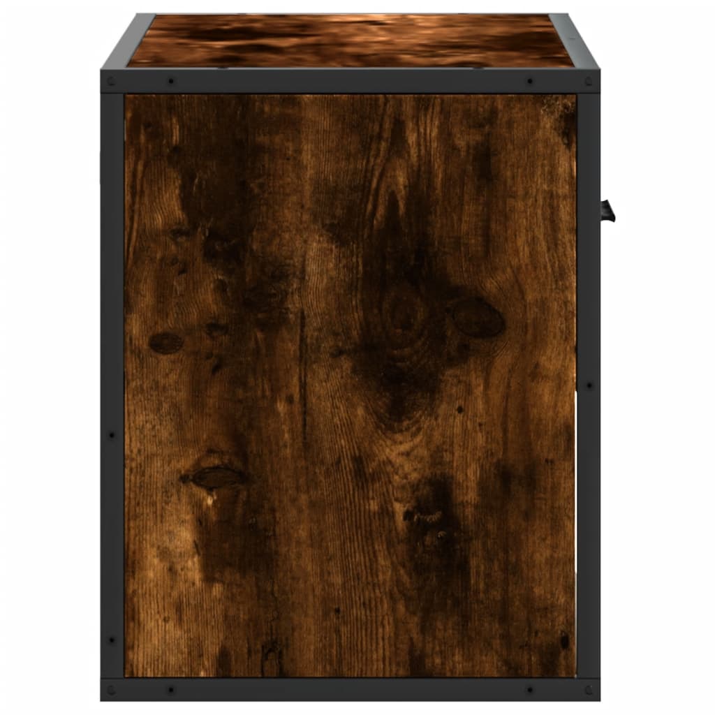 tv-bord 60x31x39,5 cm træ og metal røget egetræsfarve