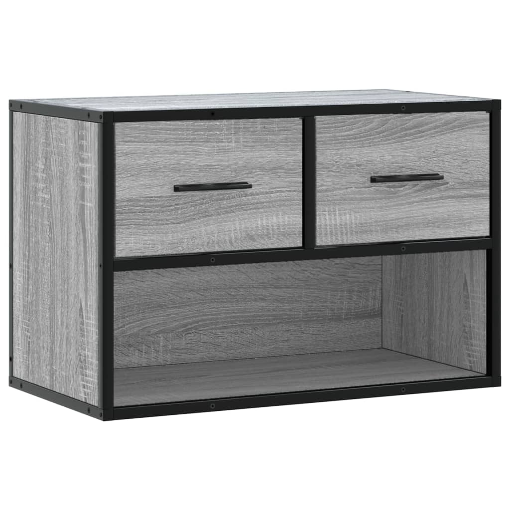 tv-bord 60x31x39,5 cm konstrueret træ og metal grå sonoma-eg