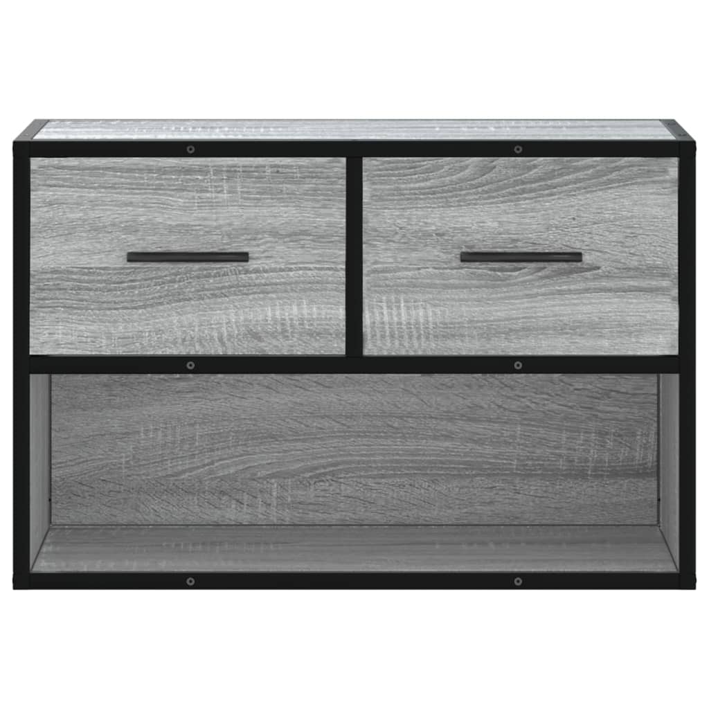 tv-bord 60x31x39,5 cm konstrueret træ og metal grå sonoma-eg