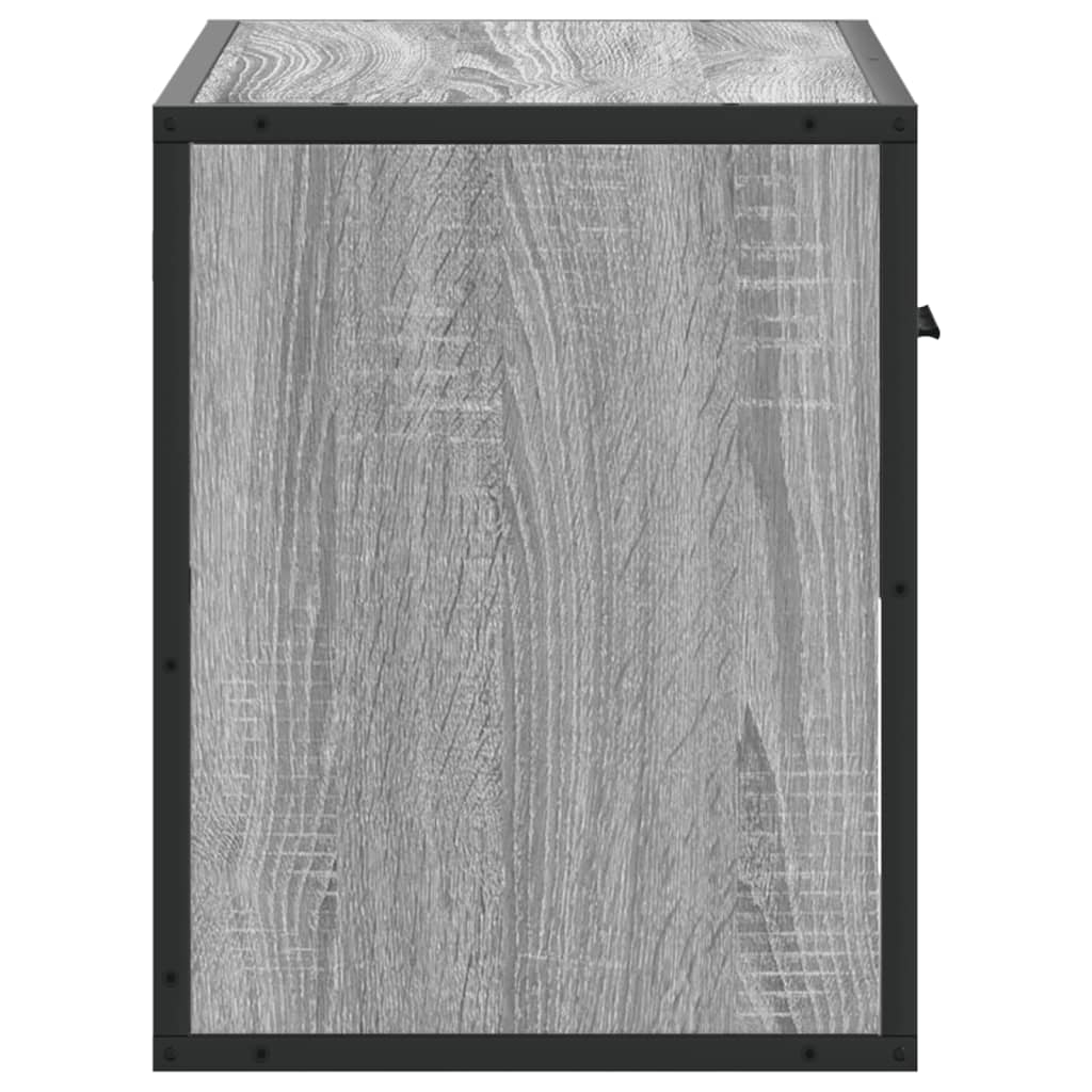 tv-bord 60x31x39,5 cm konstrueret træ og metal grå sonoma-eg