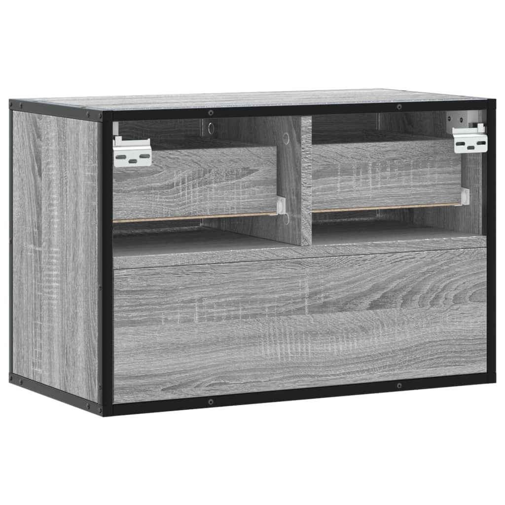 tv-bord 60x31x39,5 cm konstrueret træ og metal grå sonoma-eg